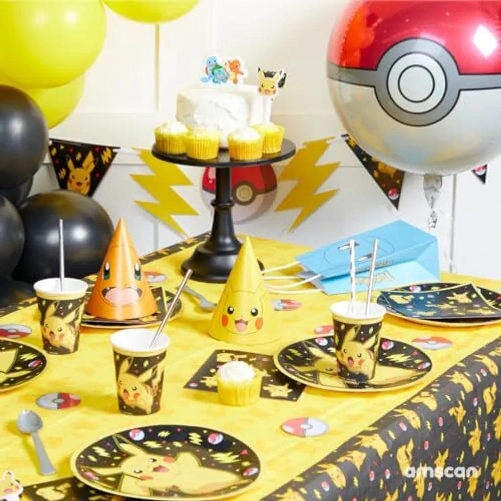 amscan 9917105-66 Pokémon Papp-Dessertteller für Kindergeburtstag, Partyteller, Einwegteller, 8 Stück