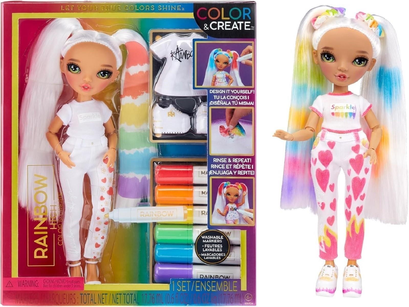 Rainbow High Color & Create DIY Modepuppe für Kinder von 4-12 Jahren