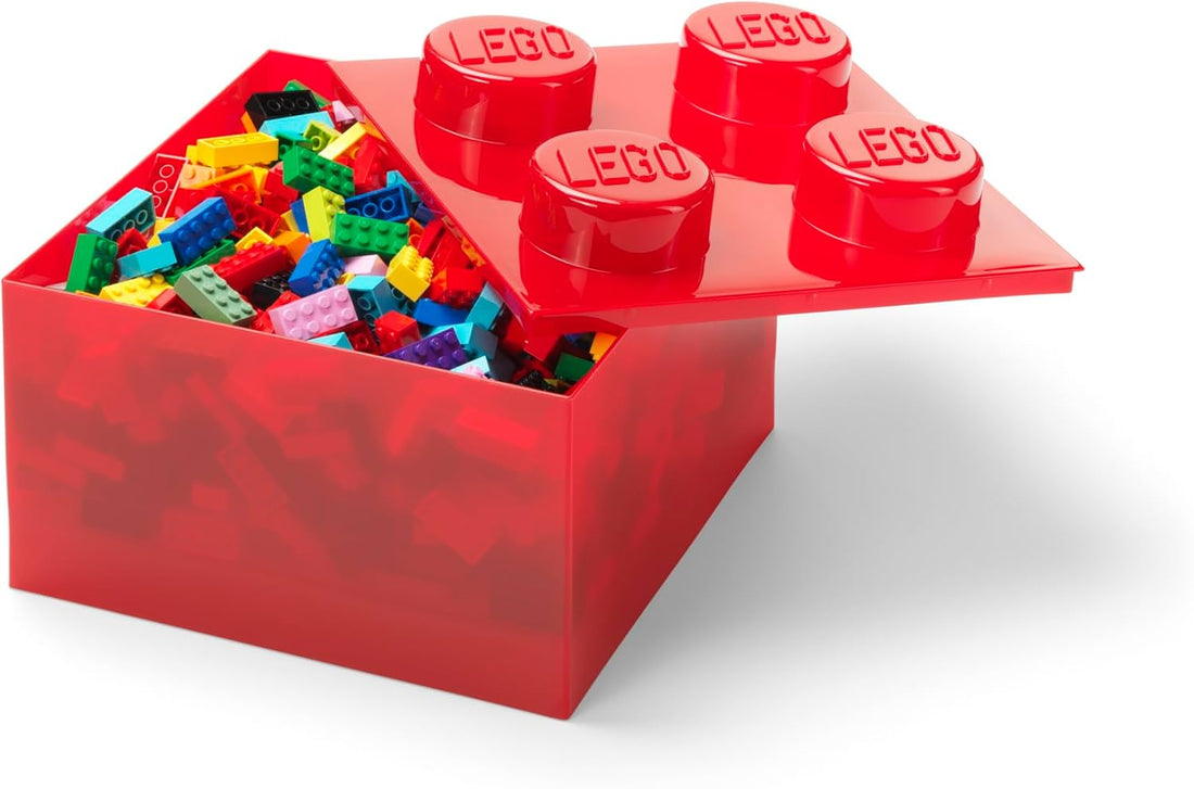 Room Copenhagen LEGO Aufbewahrungsstein 4 Noppen Stapelbare Aufbewahrungsbox rot