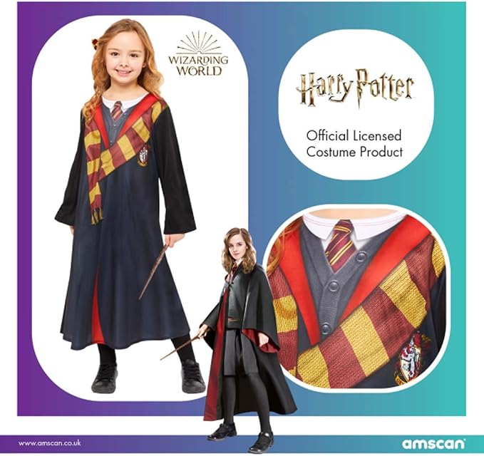 Amscan Kinderkostüm Hermine Harry Potter Hogwarts Gryffindor Magier Zauberer Karneval Fasching Größe 110