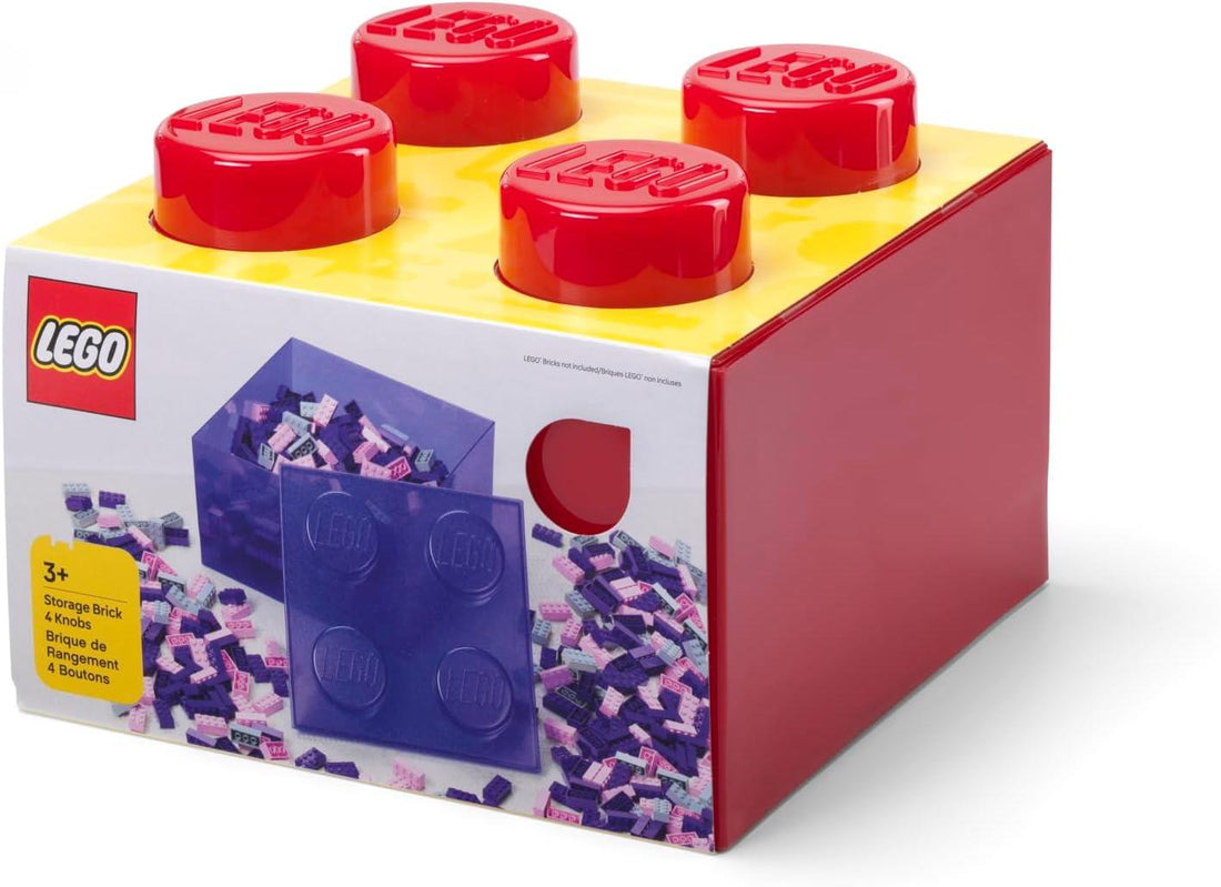 Room Copenhagen LEGO Aufbewahrungsstein 4 Noppen Stapelbare Aufbewahrungsbox rot
