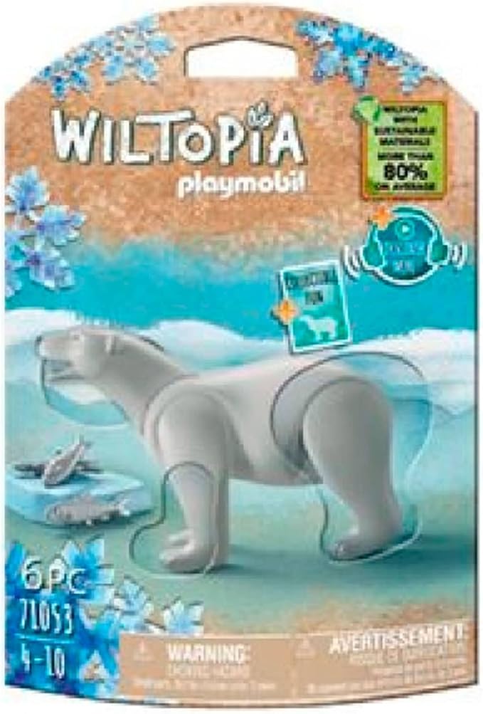 PLAYMOBIL WILTOPIA 71053 Eisbär inklusive vielen Zubehör und Tier-Sammelkarte mit QR-Code, ab 4 Jahren