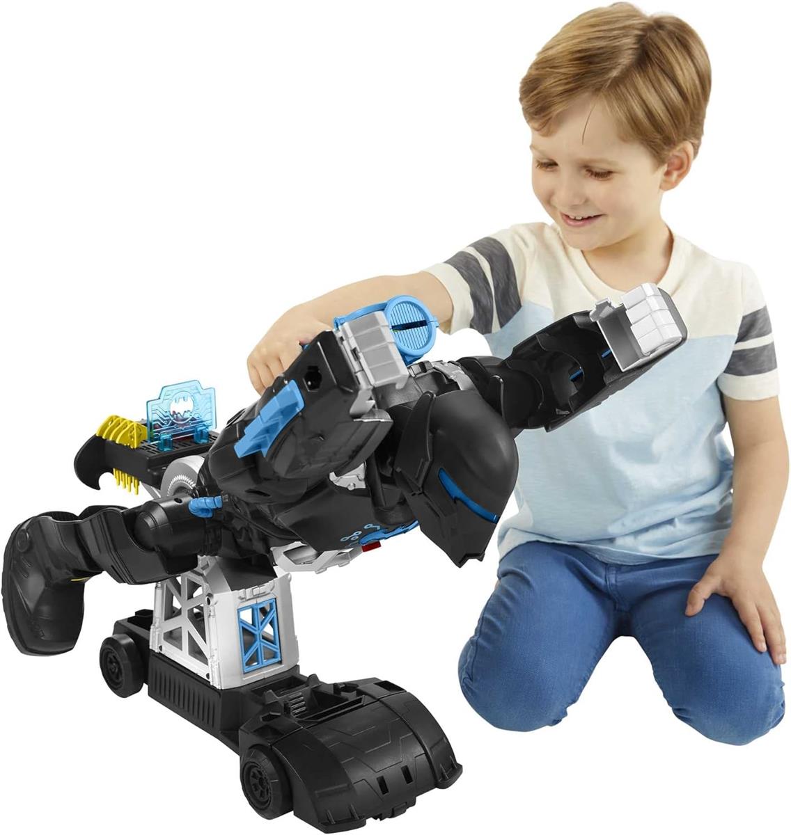 Fisher-Price HBV67 - Imaginext DC Super Freunde Bat-Tech Batbot, 2-in-1-Batman-Spielset mit Roboter, Lichtern und Geräuschen, Spielzeug für Kinder ab 3 Jahren