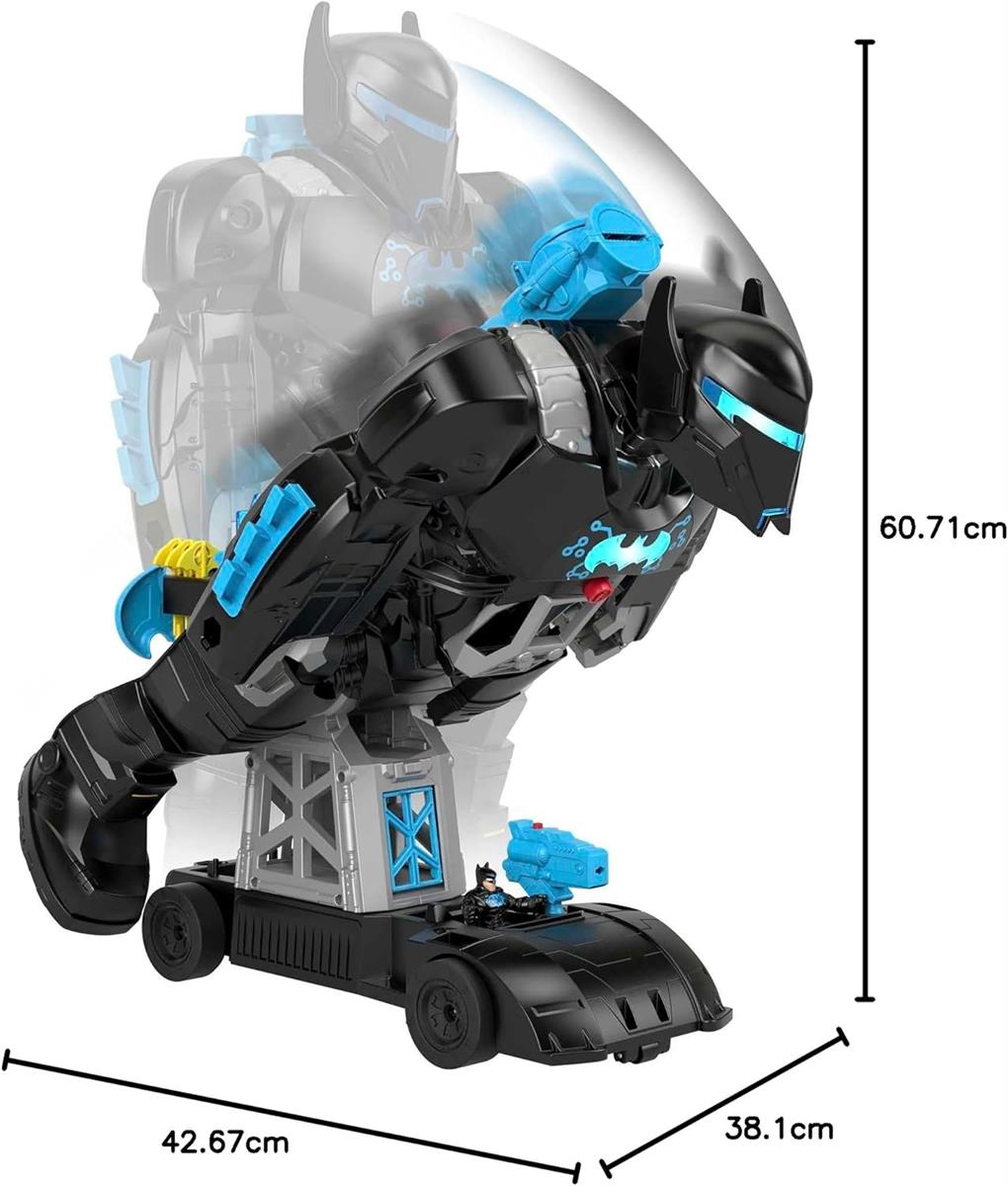 Fisher-Price HBV67 - Imaginext DC Super Freunde Bat-Tech Batbot, 2-in-1-Batman-Spielset mit Roboter, Lichtern und Geräuschen, Spielzeug für Kinder ab 3 Jahren