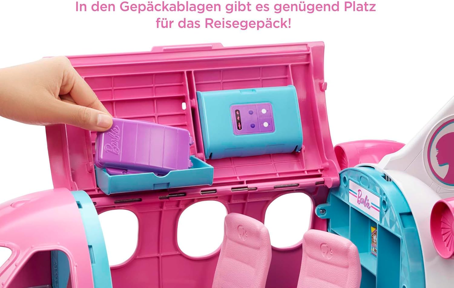 Barbie Flugzeug mit Pilotin Puppe mit beweglichen Rädern GJB33