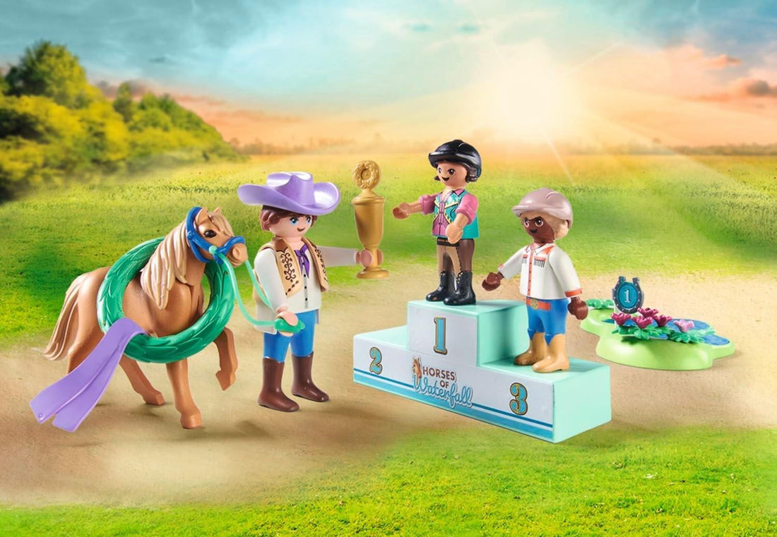 PLAYMOBIL Horses of Waterfall 71495 Ponyturnier, spannende Wettkämpfe für kleine Champions, mit umfangreichem Zubehör, detailreiches Spielzeug für Kinder ab 4 Jahren
