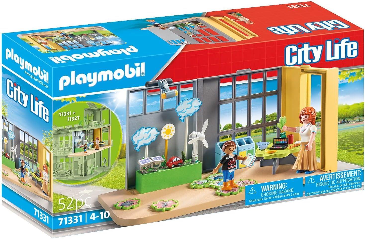 PLAYMOBIL City Life 71331 Anbau Klimakunde, Klassenzimmer der Zukunft, Puzzle mit Klimaschutzaufgaben und mehr, Spielzeug für Kinder ab 4 Jahren