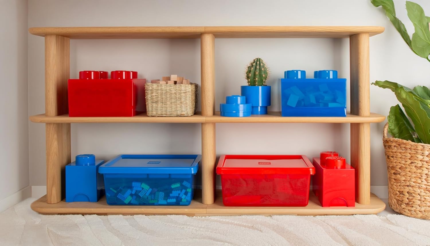 Room Copenhagen LEGO Aufbewahrungsstein 4 Noppen Stapelbare Aufbewahrungsbox rot