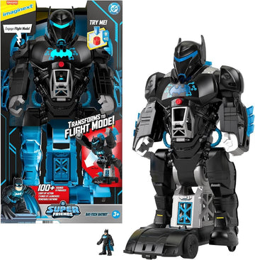 Fisher-Price HBV67 - Imaginext DC Super Freunde Bat-Tech Batbot, 2-in-1-Batman-Spielset mit Roboter, Lichtern und Geräuschen, Spielzeug für Kinder ab 3 Jahren