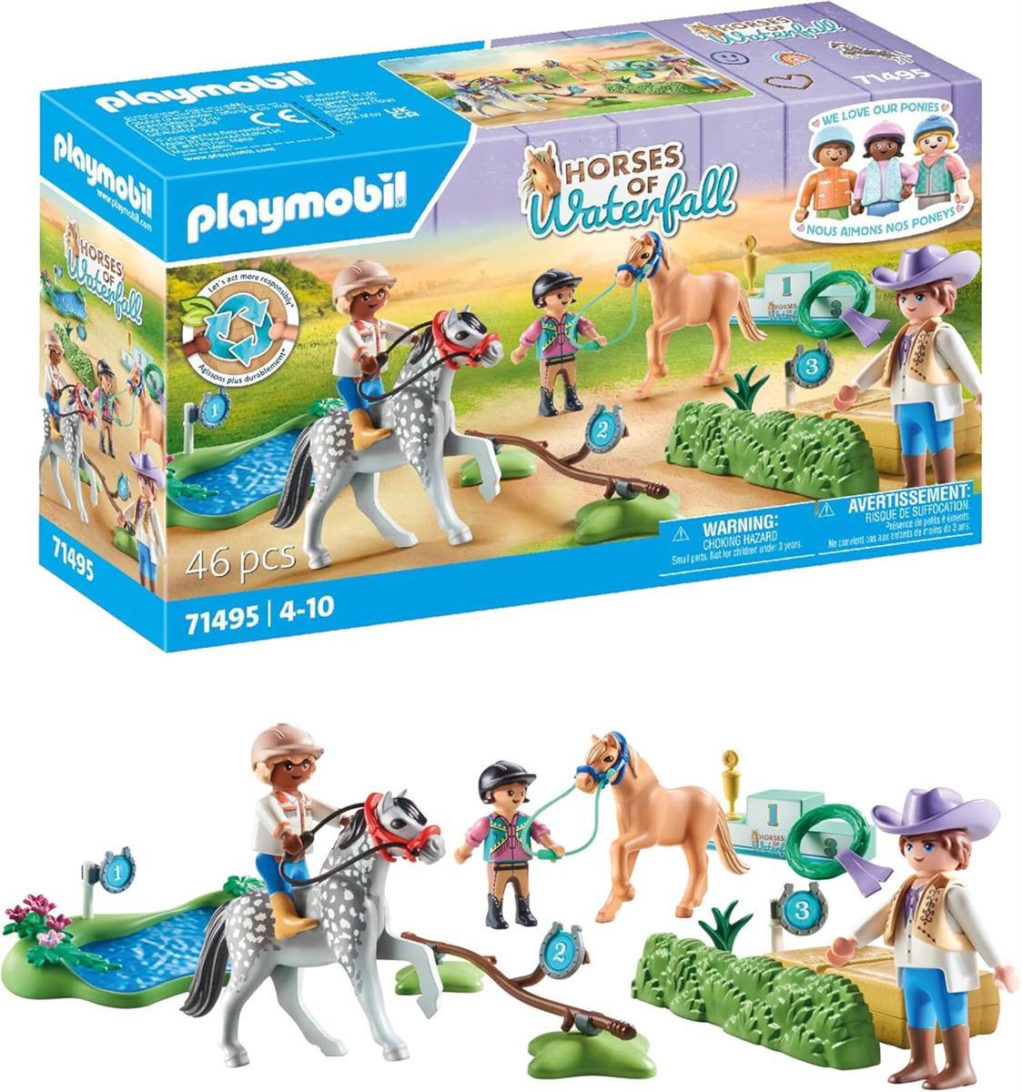 PLAYMOBIL Horses of Waterfall 71495 Ponyturnier, spannende Wettkämpfe für kleine Champions, mit umfangreichem Zubehör, detailreiches Spielzeug für Kinder ab 4 Jahren