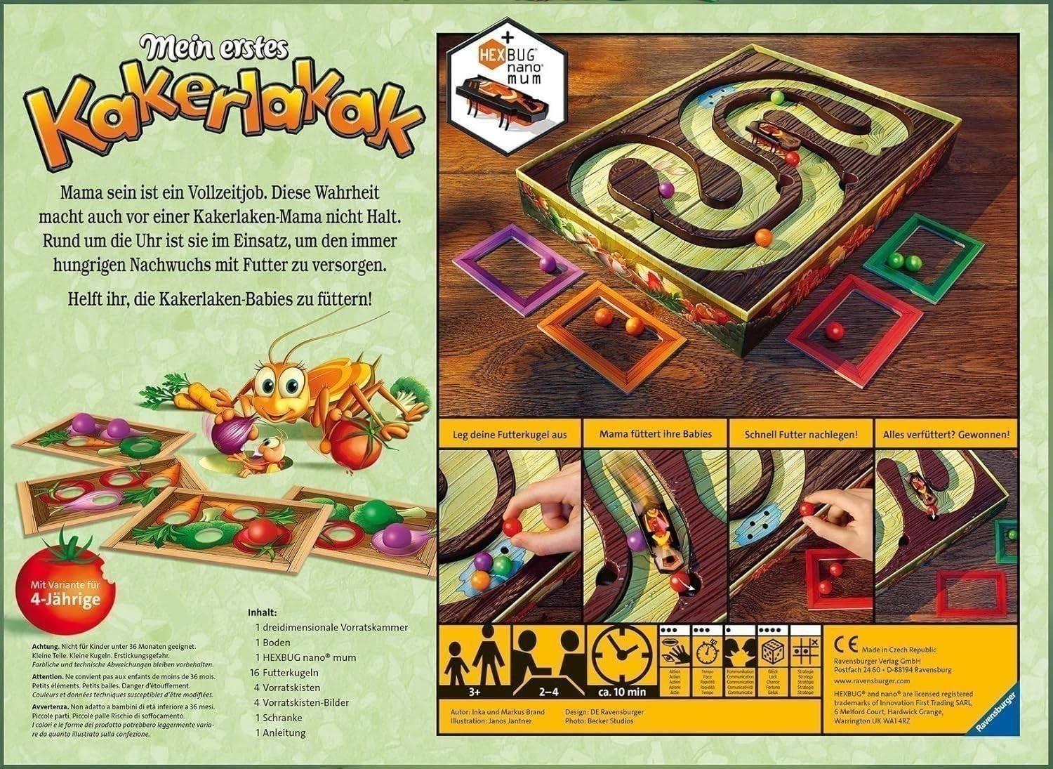 Ravensburger 20548 - Mein erstes Kakerlakak - Aktionspiel mit elektronischer Kakerlake, Kinderspiel für 2-4 Spieler, Spiel ab 3 Jahre