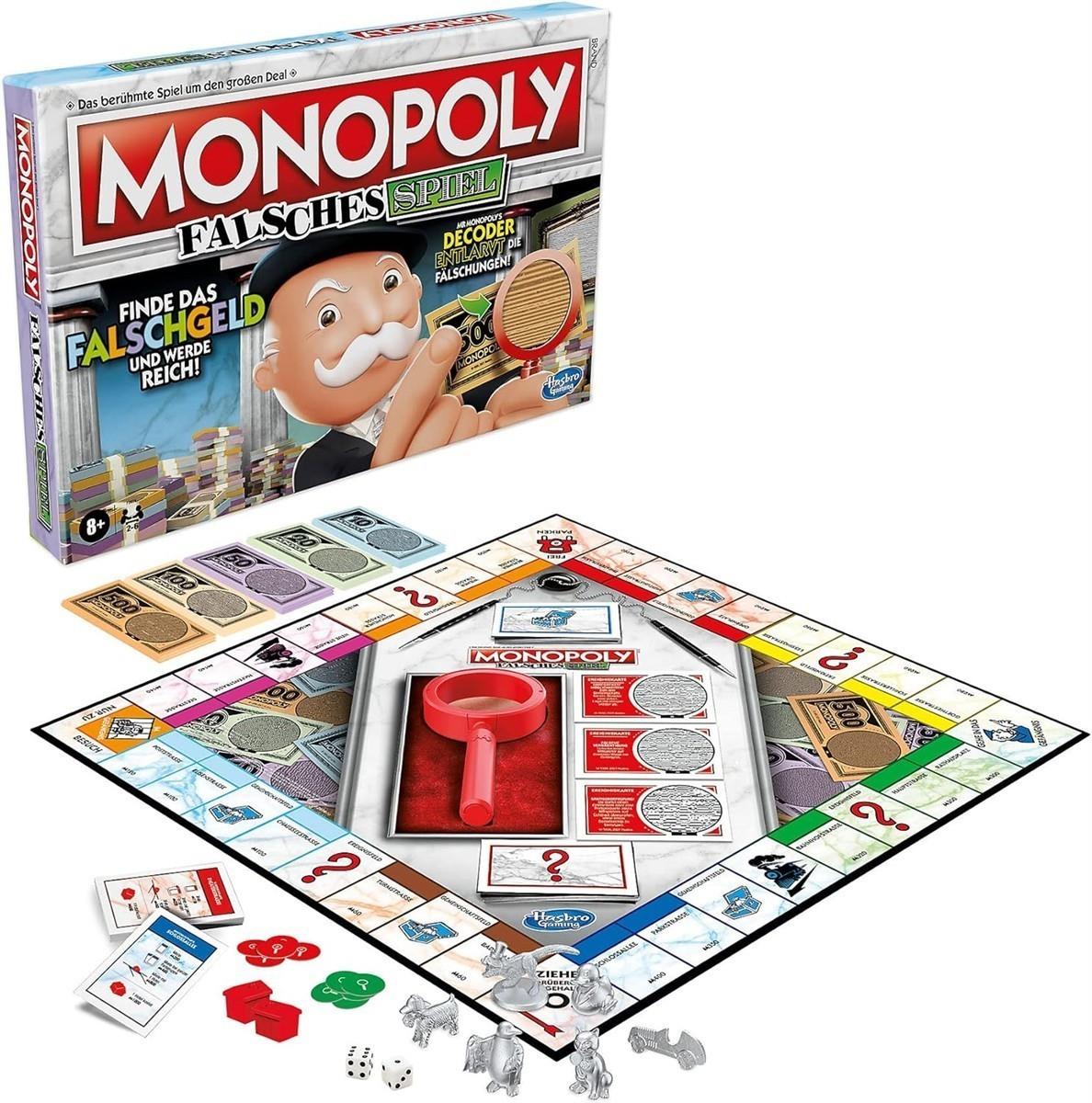 Monopoly F2674100 Falsches Spiel, Brettspiel für Familien und Kinder ab 8 Jahren, für 2-6 Spieler
