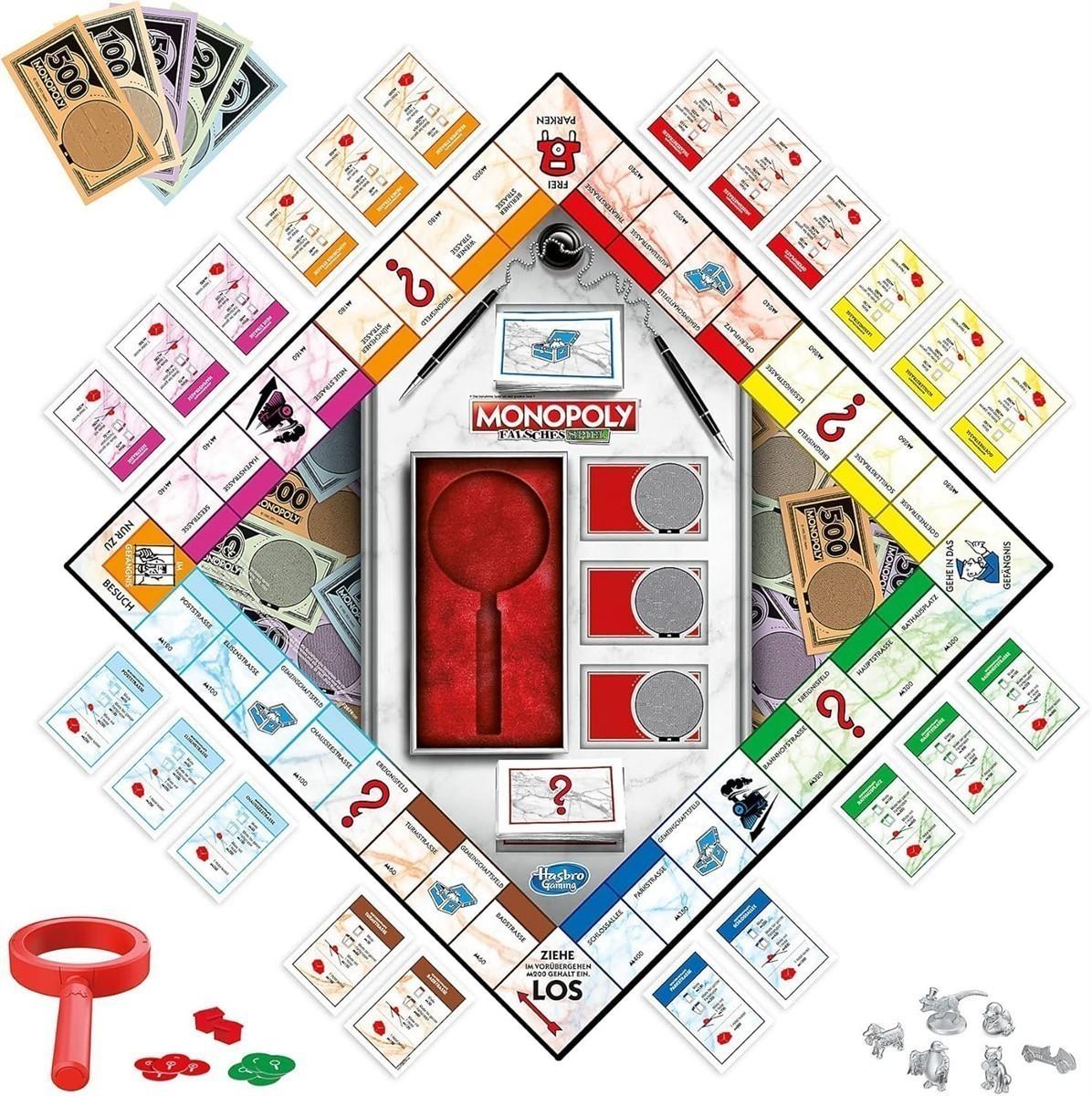 Monopoly F2674100 Falsches Spiel, Brettspiel für Familien und Kinder ab 8 Jahren, für 2-6 Spieler
