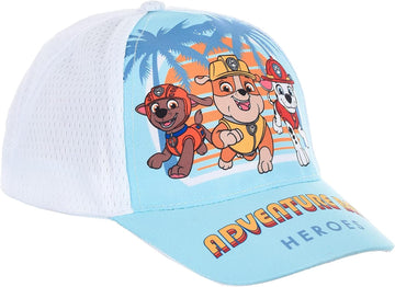 Paw Patrol Rubble Marshall Zuma Baseball-Cap Mütze Kappe Sommer-Hut, Farbe:Weiß, Größe:54