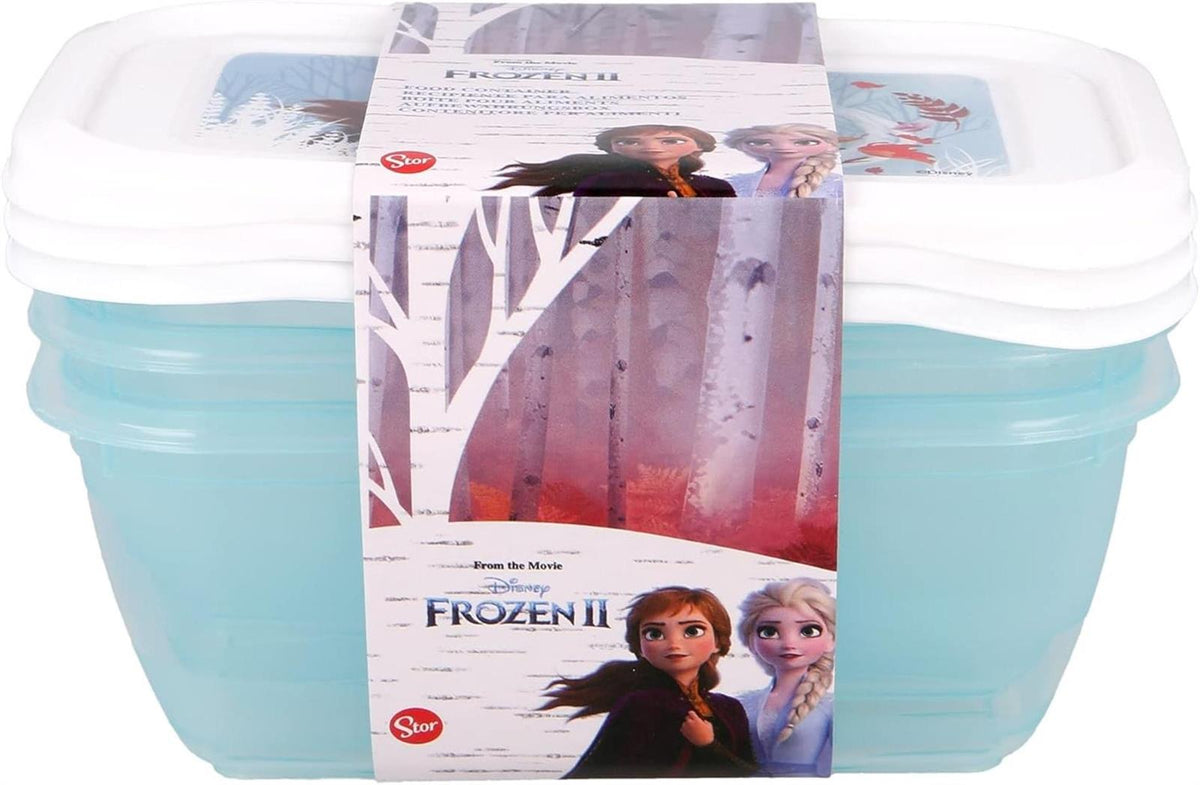 Lunchboxen mit 3 rechteckigen Ersatzteilen Frozen Blue Forest Kunststoff bunt