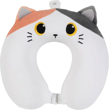 I-TOTAL® Reisekissen Nackenkissen weich für Nackenstützen Motiv orange Katze