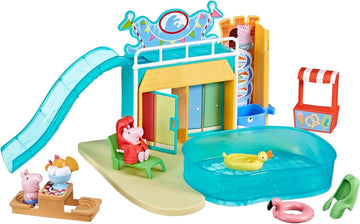 Peppa Pig Spielzeuge Schwimmbad-Spaß mit Peppa, Spielset mit 15 Teilen und 2 Figuren, Kinderspielzeug