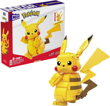 Mega Pokémon Figuren, Jumbo Pikachu Figur zum Zusammenbauen, Höhe: 30cm, bewegliche Beine/Arme/Ohren und Schweif, Pokémon Spielzeug, Spielzeug ab 6 Jahre, FVK81