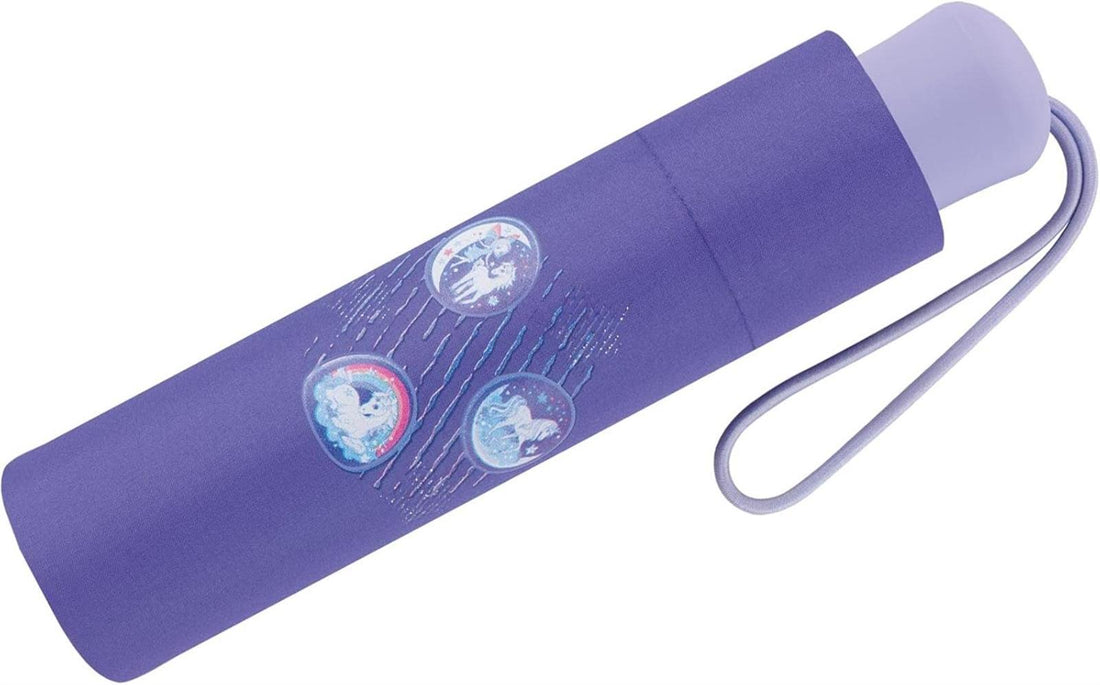Scout Kinder-Taschenschirm mit reflektierenden Streifen Lila Luna