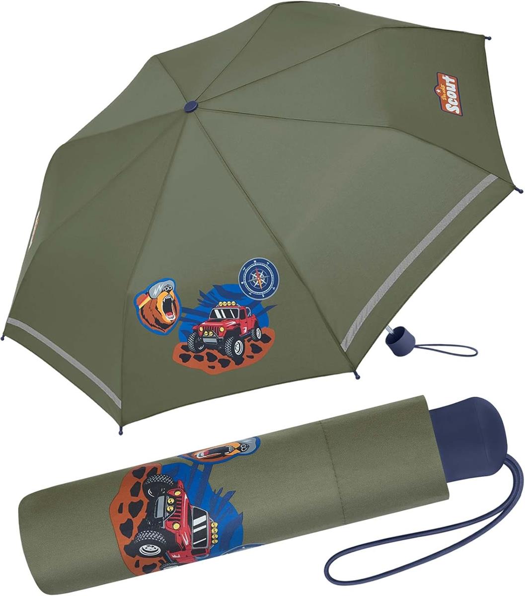 Scout Kinder-Taschenschirm mit reflektierenden Streifen Adventure