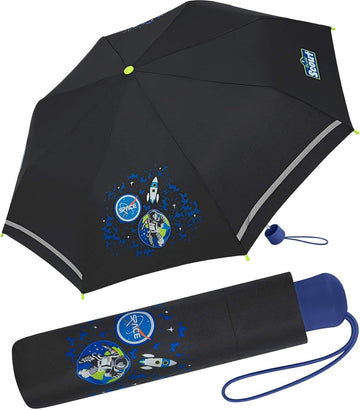 Scout Kinder-Taschenschirm mit reflektierenden Streifen Black Galaxy