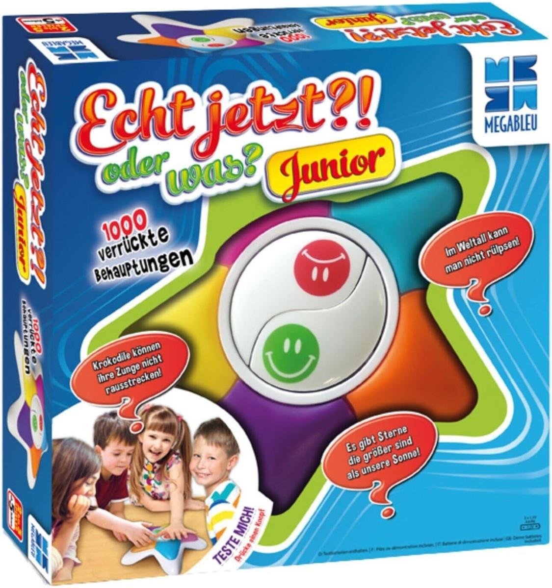 Megableu | Echt jetzt oder was? Junior | IQ Quiz für Kinder | lustiges Familienspiel mit 1000 Fragen | Partyspiele für Kinder | Denkspiel & Gesellschaftsspiele | Für 2 bis 5 Spieler ab 5 Jahren