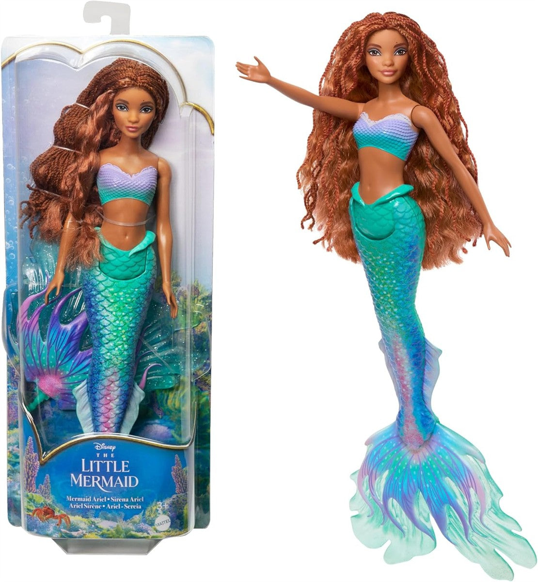 Mattel Disney Arielle Puppe Die kleine Meerjungfrau inspiriert vom Film The Little Mermaid Spielzeug beweglich Disney Geschenke Spielzeug ab 3 Jahre HLX08