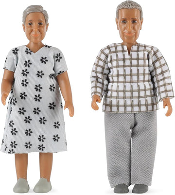 Lundby Puppenhaus Großeltern-Set – Nikki Puppenfiguren (2 Stück) für Kinder ab 3 Jahren – Hochwertiges Zubehör für Puppenhaus