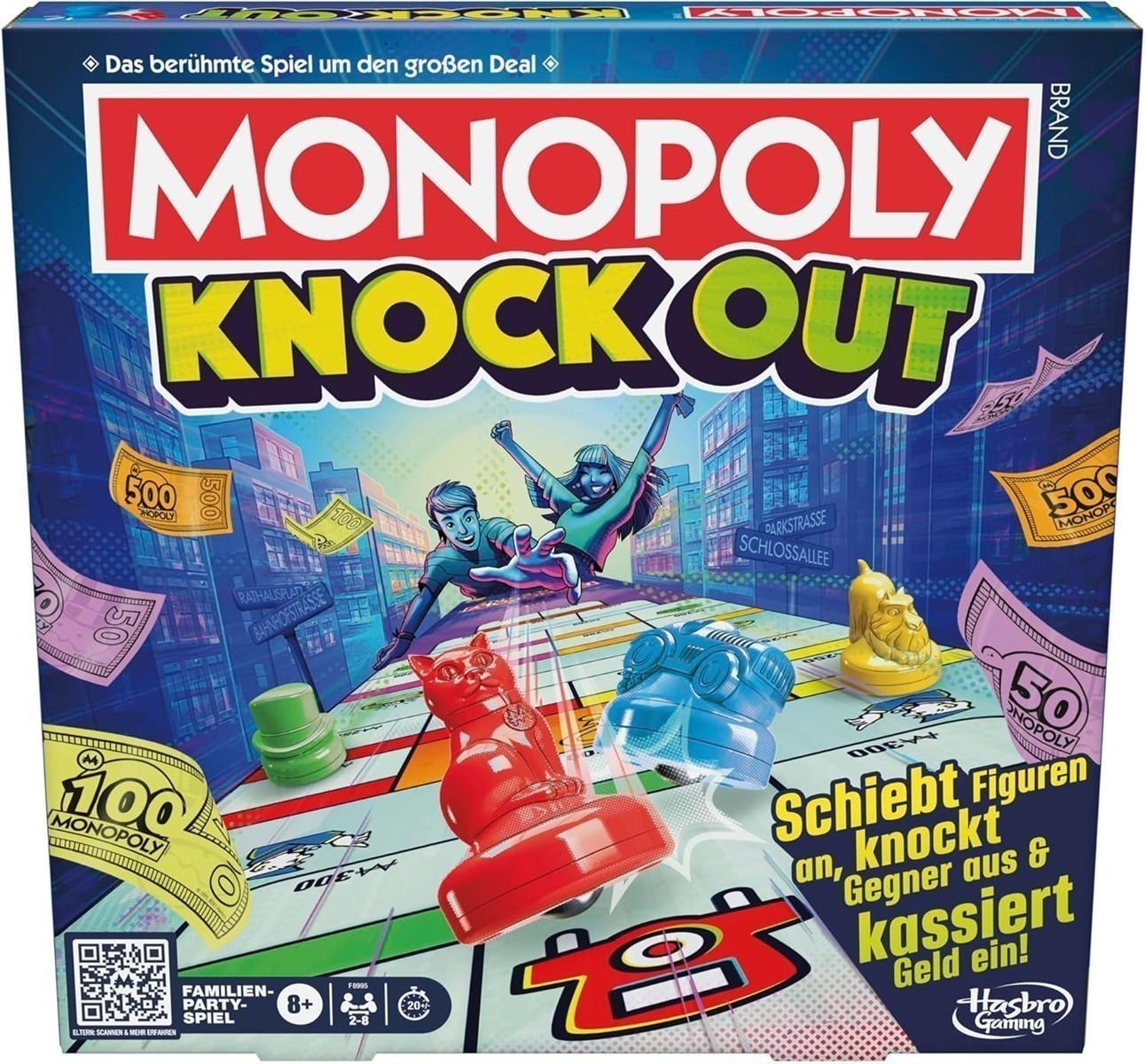 Monopoly Knockout, die extra Harte Version des klassischen Spiels, schnelles Spiel auf dem Shuffleboard für bis zu 8 Spieler, für die ganze Familie