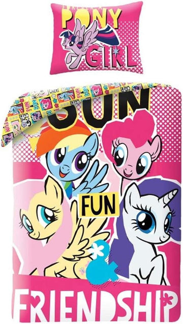 Halantex - MLP2003BL - My Little Pony Friendship Friendship Freundschaft mit wendbarer Tasche, Bettbezug und Kissenbezug, mehrfarbig, 100 % Baumwolle, 140 x 200 cm + 70 x 90 cm