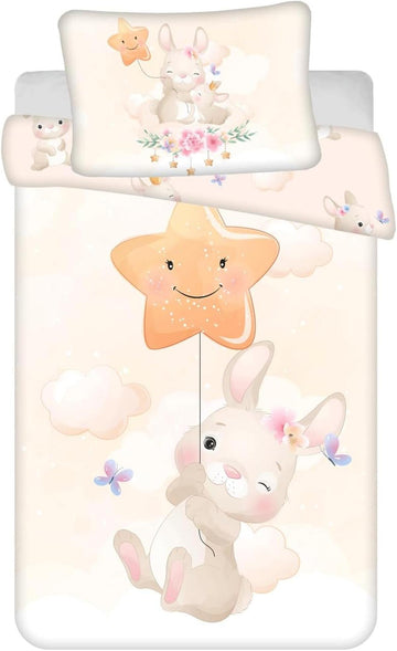 Jerry Fabrics Babybettwäsche Wendebettwäsche Set Bunny Star Baby 100x135 cm, 40x60 cm