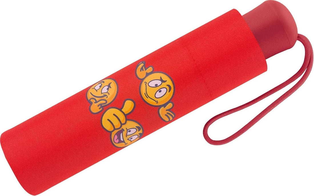 Scout Kinder-Taschenschirm mit reflektierenden Streifen Emoji red rot