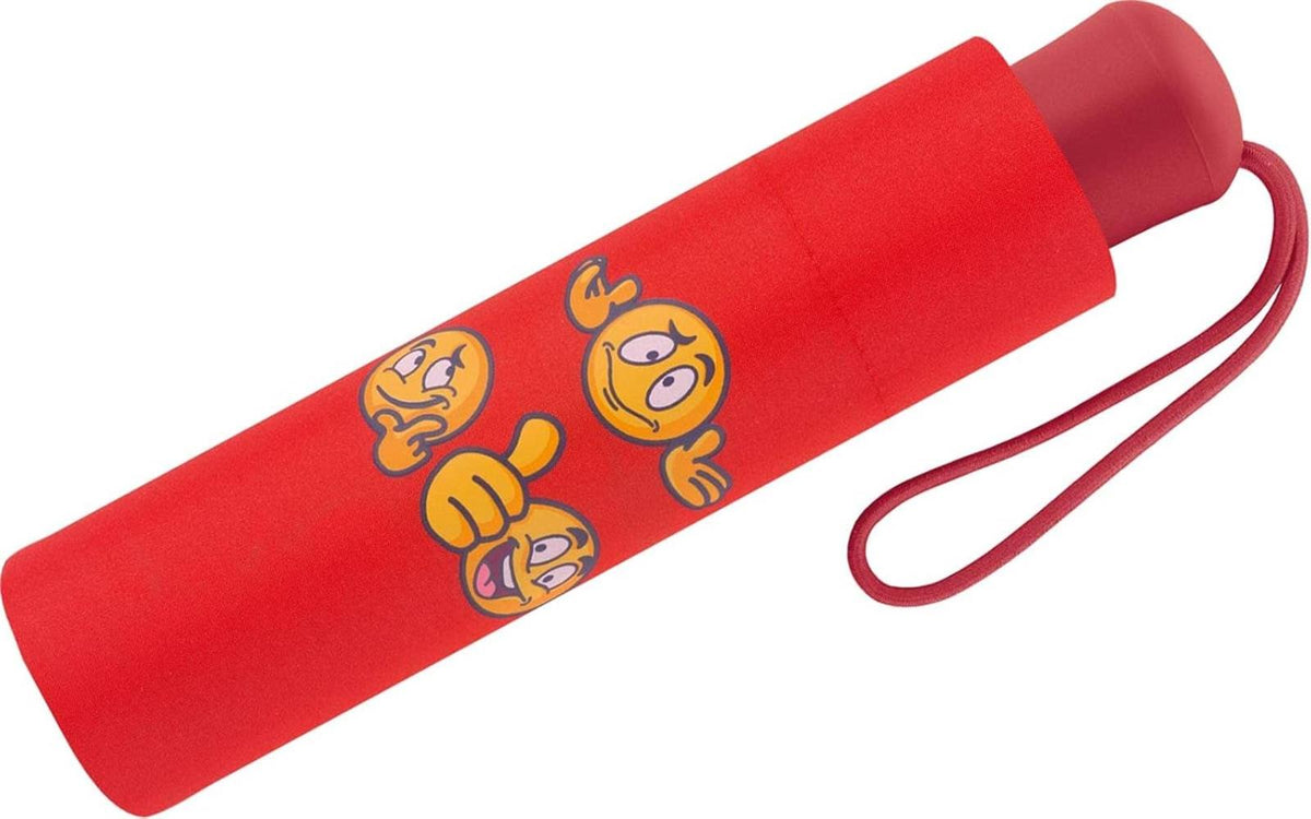 Scout Kinder-Taschenschirm mit reflektierenden Streifen Emoji red rot