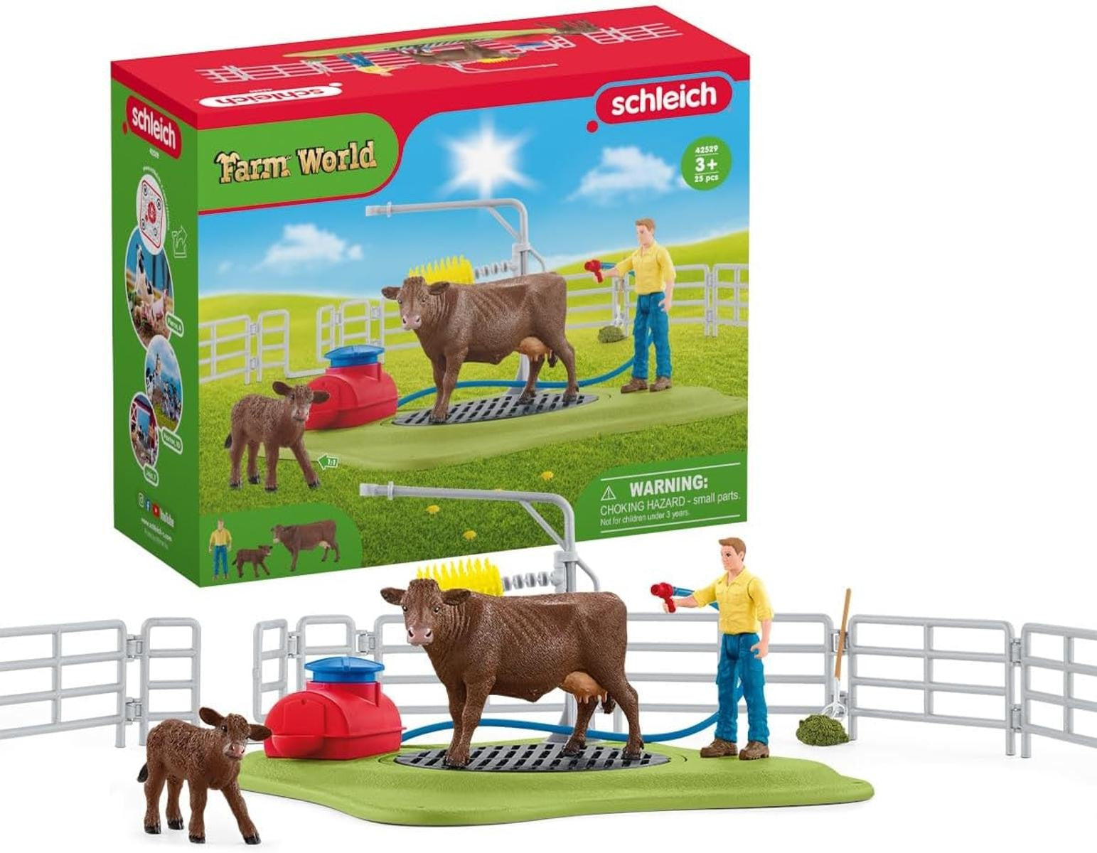 SCHLEICH 42529 Spielset Kuh Waschstation