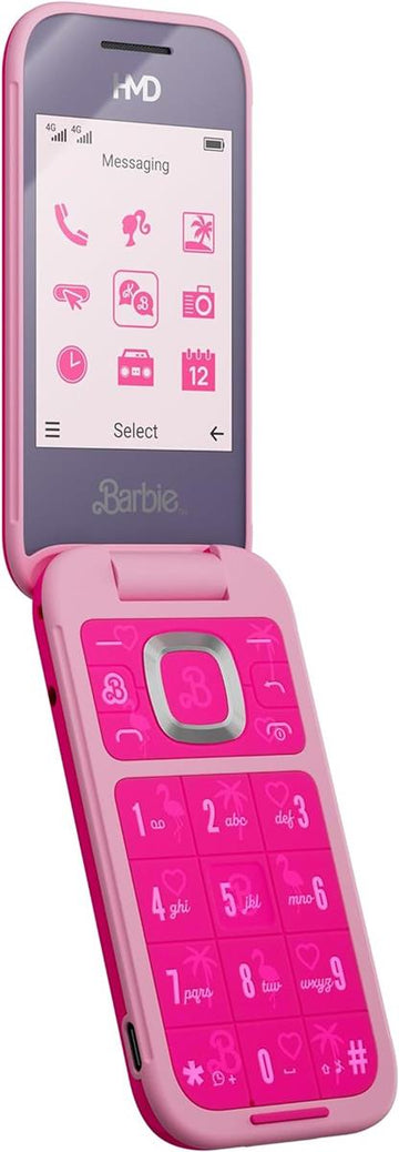 HMD kompatibel mit Barbie Phone Flip Klapphandy (2,8" Display, 0,3 MP Kamera, 64/128 MB, 1450 mAh, 4G) Power Pink