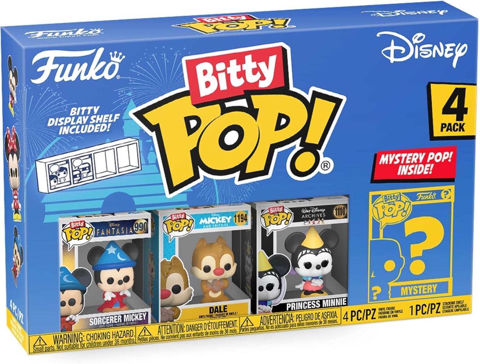 Funko Bitty Pop! Disney - Sorcerer Mickey, Dale, Princess Minnie und eine Überraschungs-Mini-Figur - 0.9 Inch (2.2 cm) Sammlerstück Stapelbares Display-Regal Inklusive - Geschenkidee - Disney Fans