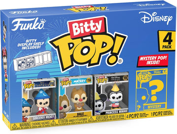 Funko Bitty Pop! Disney - Sorcerer Mickey, Dale, Princess Minnie und eine Überraschungs-Mini-Figur - 0.9 Inch (2.2 cm) Sammlerstück Stapelbares Display-Regal Inklusive - Geschenkidee - Disney Fans