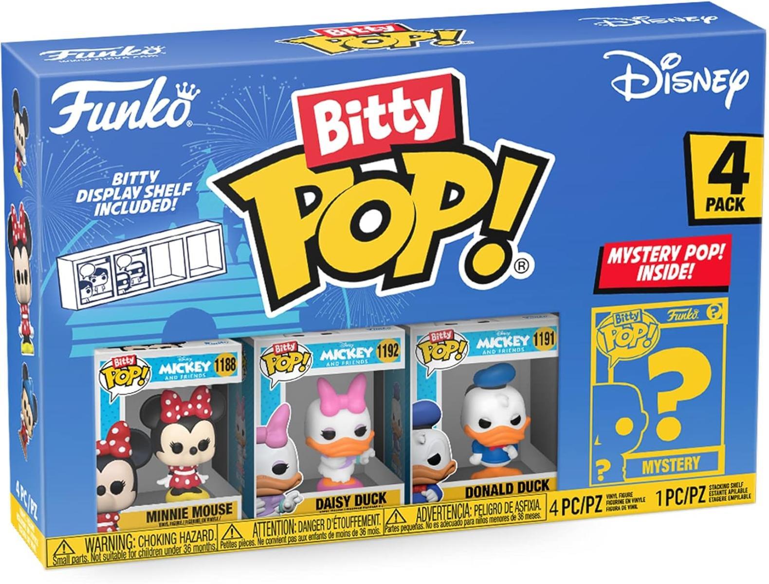 Funko Bitty Pop! Disney - Minnie Mouse (red Dress), Daisy Duck, Donald Duck und eine Überraschungs-Mini-Figur - 0.9 Inch (2.2 cm) Sammlerstück Stapelbares Display-Regal Inklusive - Geschenkidee