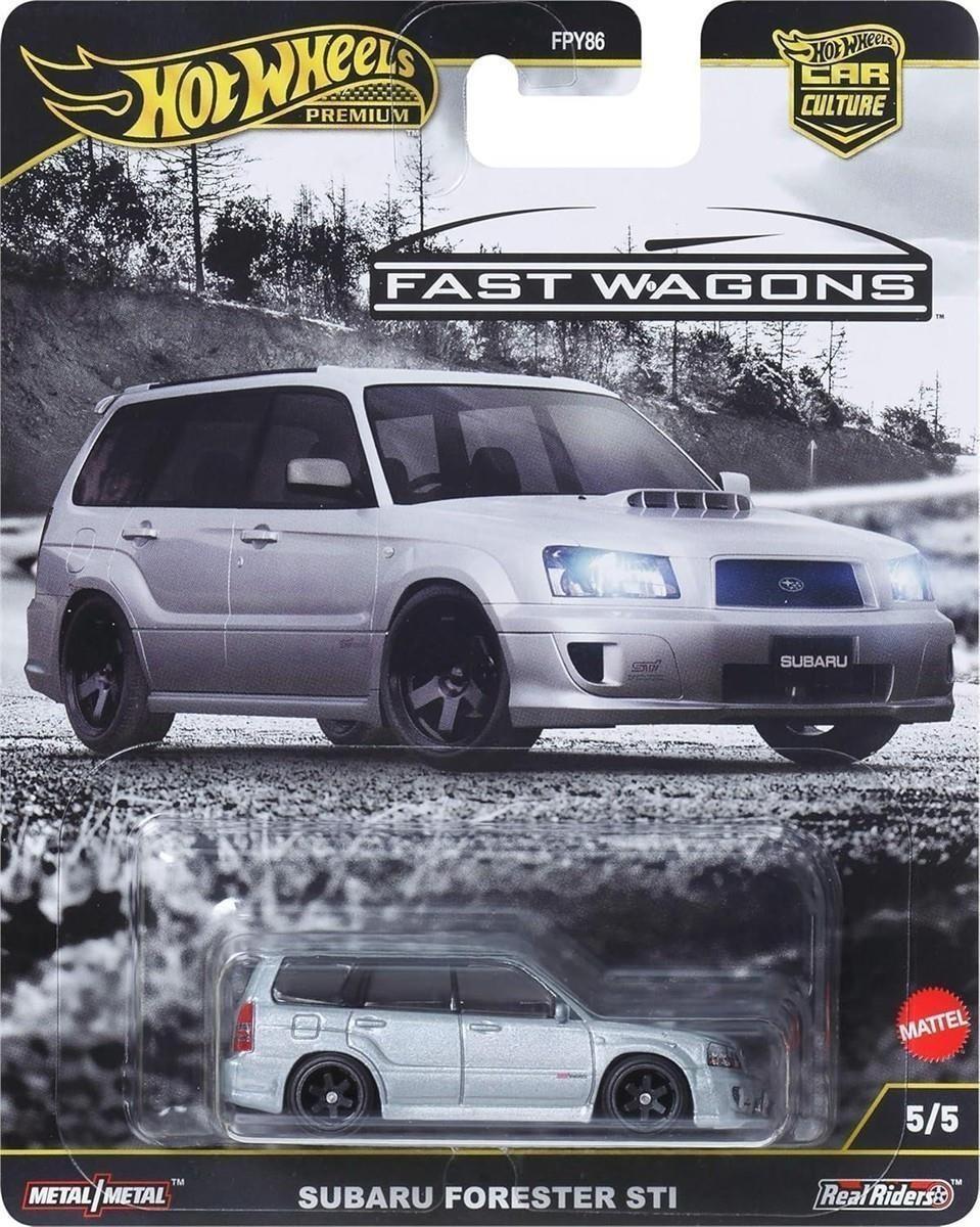 Hot Wheels Premium Car Culture Spielzeugauto im Maßstab 1:64 Druckguss Subaru Forester STI, Ronin Run 2 Fahrzeug mit echten Riders Reifen