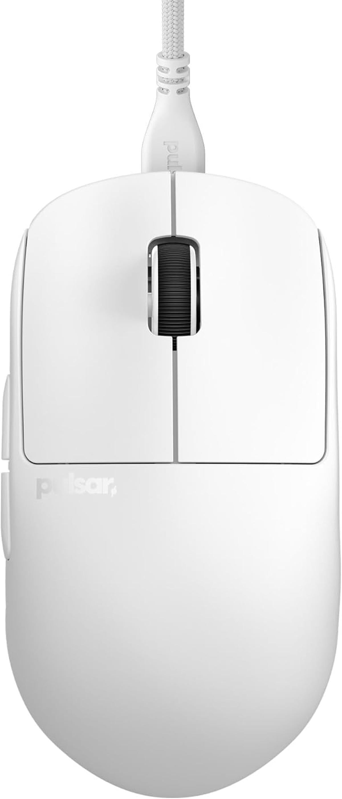 Pulsar Gaming Gears X2H Gaming-Maus, kabelgebunden, Ultraleicht, 51 g, symmetrisch, optischer Schalter, 26000 DPI, Bewegungssynchronisation, PAW3395-Sensor (Medium, kabelgebunden, weiß)
