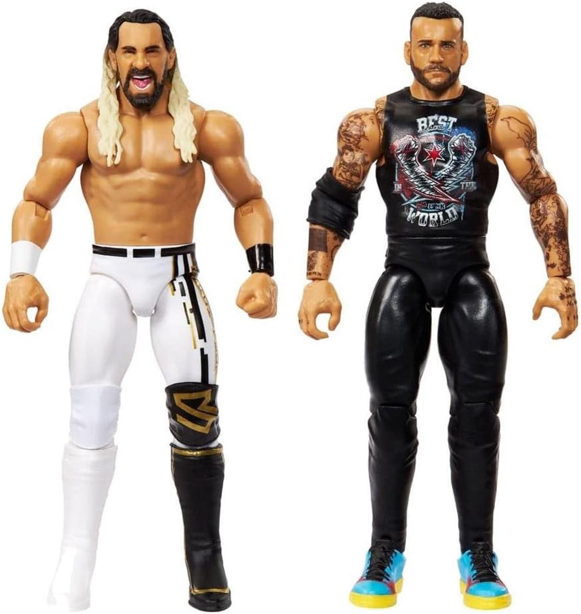 WWE CM Punk V Seth Freakin Rollins Mattel Main Event Showdown 2 Pack Series 23 Wrestling Action Figure Toy 2025