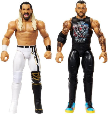 WWE CM Punk V Seth Freakin Rollins Mattel Main Event Showdown 2 Pack Series 23 Wrestling Action Figure Toy 2025