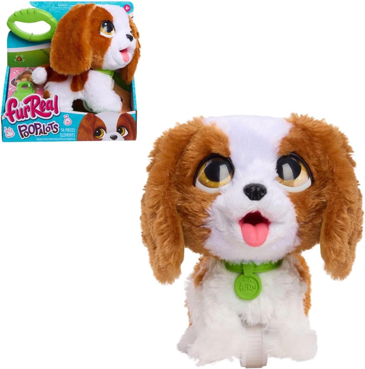 Just Play furReal Poop-a-Lots Cavalier King Charles Spaniel, interaktives, 20,3 cm großes, laufendes Plüschtier, Hündchen mit Leine, das „Häufchen“ Macht, 6-teilig, Kinderspielzeug ab 4 Jahren