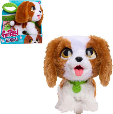 Just Play furReal Poop-a-Lots Cavalier King Charles Spaniel, interaktives, 20,3 cm großes, laufendes Plüschtier, Hündchen mit Leine, das „Häufchen“ Macht, 6-teilig, Kinderspielzeug ab 4 Jahren