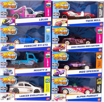 Hot Wheels Pull-Back Speeders Spielzeugauto im Maßstab 1:43, Auto zum Zurückziehen und Loslassen, mit Rolomatic-Motor oder Tür, Kofferraum oder Motorhaube zum Öffnen, Modelle können variieren, HPR70