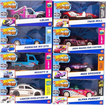 Hot Wheels Pull-Back Speeders Spielzeugauto im Maßstab 1:43, Auto zum Zurückziehen und Loslassen, mit Rolomatic-Motor oder Tür, Kofferraum oder Motorhaube zum Öffnen, Modelle können variieren, HPR70