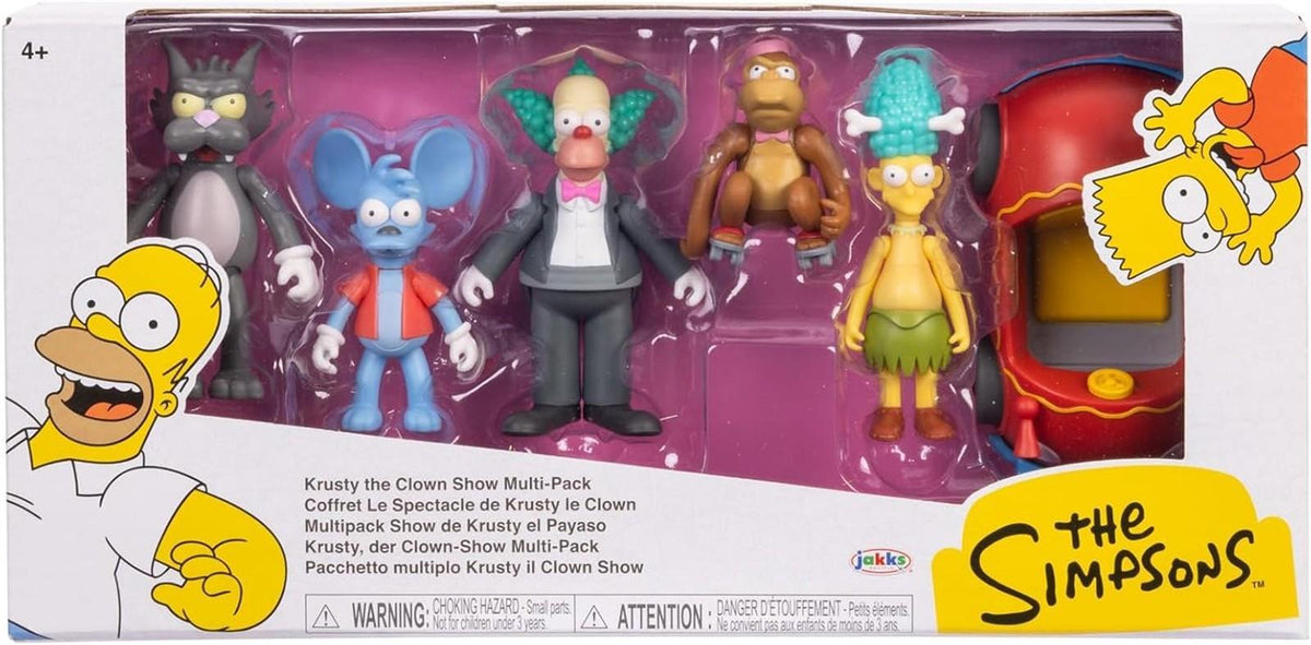 Die Simpsons 6 cm Figuren Multipack „Krusty, der Clown“, bewegliche Gliedmaßen, zum Sammeln, für Kinder ab 4 Jahren