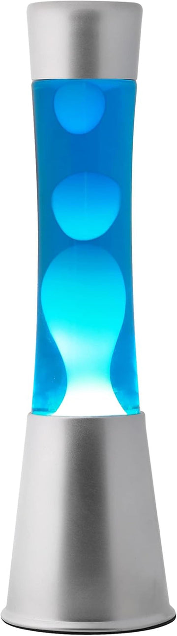 I-TOTAL® Lavalampe Magie Lavaspektakel: Einzigartiges für Ihr Zuhause Blue Liquid Silver Base