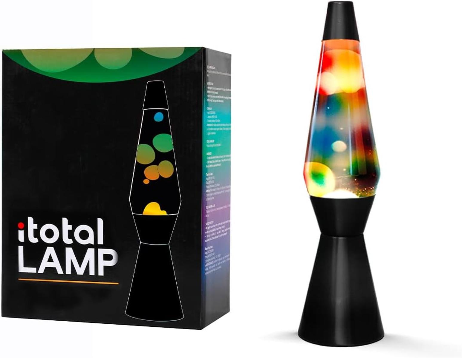 I-TOTAL® Lavalampe Magie Lavaspektakel: Einzigartiges für Ihr Zuhause Transparent Regenbogen Spaceship