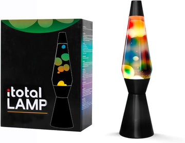 I-TOTAL® Lavalampe Magie Lavaspektakel: Einzigartiges für Ihr Zuhause Transparent Regenbogen Spaceship